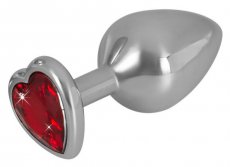9,4 cm Aluminium Butt Plug with a Decorative Gem