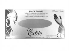 Latex Rubber Gloves Medium Black (100x) [D]