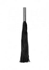 Leather Whip Metal Long - Black Leather Whip Metal Long - Black