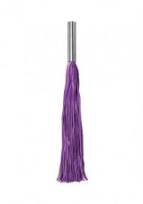Leather Whip Metal Long - Purple Leather Whip Metal Long - Purple