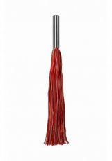 Leather Whip Metal Long - Red Leather Whip Metal Long - Red